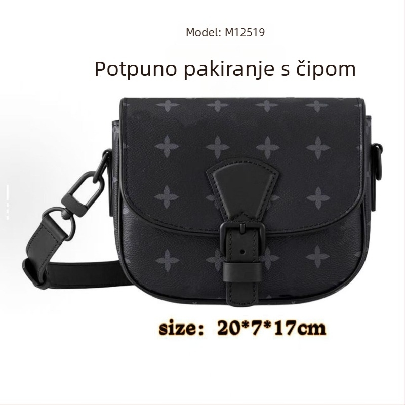 Muška torba preko ramena, korejskog minimalističkog stila, PU koža, velika zapremina s proširivom funkcijom