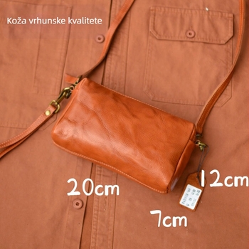 Muška clutch crossbody torba sa zipom, od prave kože prvog sloja, višestruki pretinci, za putovanja i slobodno vrijeme