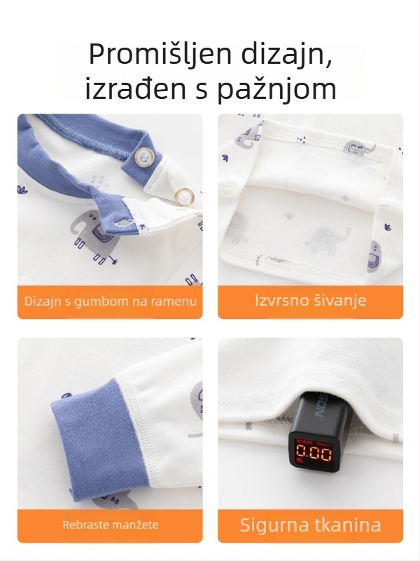Dječja pamučna majica s dugim rukavima, okrugli izrez, 100% pamuk, za djecu 1–3 godine, jesen 2025