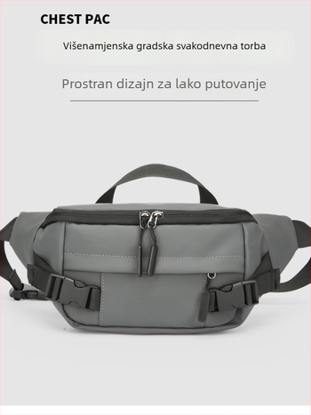 Muška torba za struk uličnog stila, membranski materijal, prozračna, ultra lagana, otporna na habanje, polyesterova podstava
