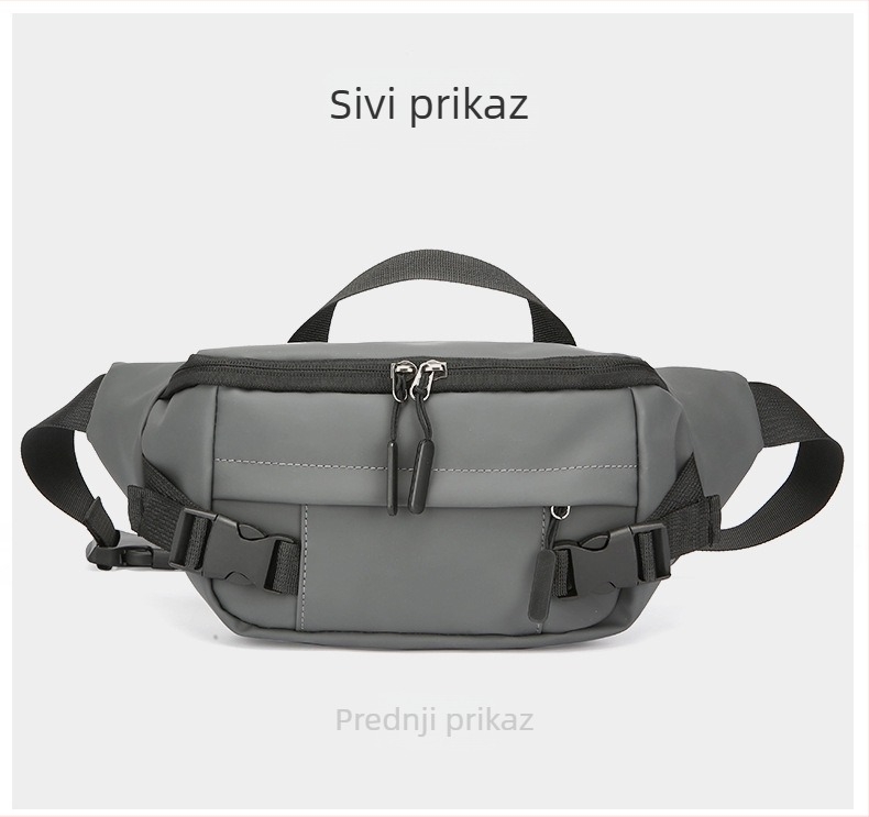 Muška torba za struk uličnog stila, membranski materijal, prozračna, ultra lagana, otporna na habanje, polyesterova podstava