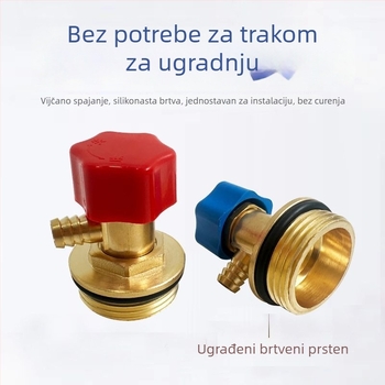 Ispušni ventil radiatora, bakreno tijelo, navojni spoj, 0–100°C, 8 mm grana, ventil za ispuštanje zraka