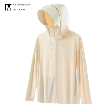 Muxingzhe TS25FS061 Vanjska vjetrovka s kapuljom, najlon, UPF800+ UV zaštita, prozračna i brzo-sušeći, unisex