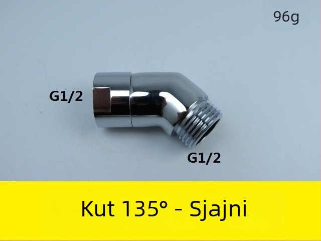 Bakreni kutni adapter za tuš, 135° i 90°, Yong Xin