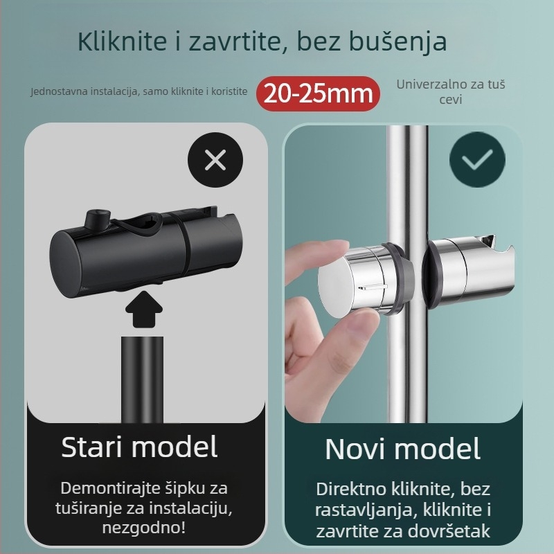 Tuš stalak Ji Mu, ABS materijal, elektroplating, nominalni tlak 5 MP, moderan i jednostavan stil