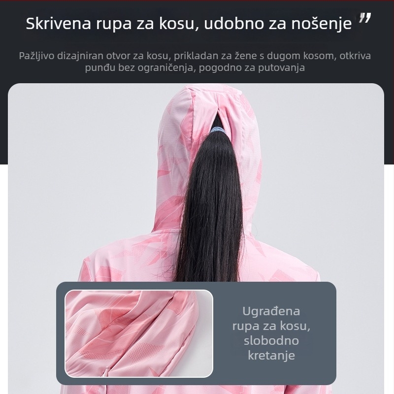 Vanjska vetrovka s maskirnim uzorkom, kapuljačom, poliester tkanina, zaštita UFP30
