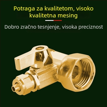 Trostruki ventil za pročišćavanje vode, bakreno kućište, navojni spoj, promjer grane 3, radna temperatura 0–100°C