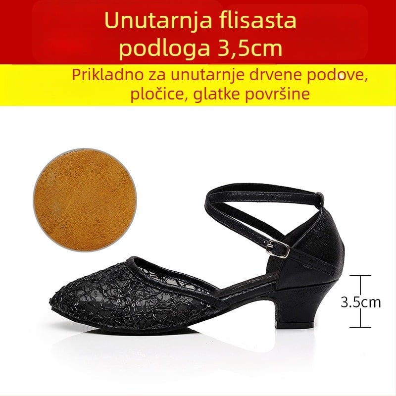 Lanxuan ženske latino plesne cipele, visoka peta, meka potplata, za društvene plesove