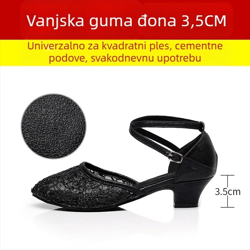 Lanxuan ženske latino plesne cipele, visoka peta, meka potplata, za društvene plesove