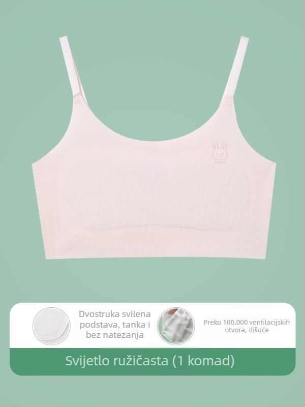 Potkošulja-vest za djevojčice 9–13 godina, najlon materijal, podstava od spandeksa 30–50%, ultra-tanke oblikovane čašice s pamukom, naramenice s vezicama