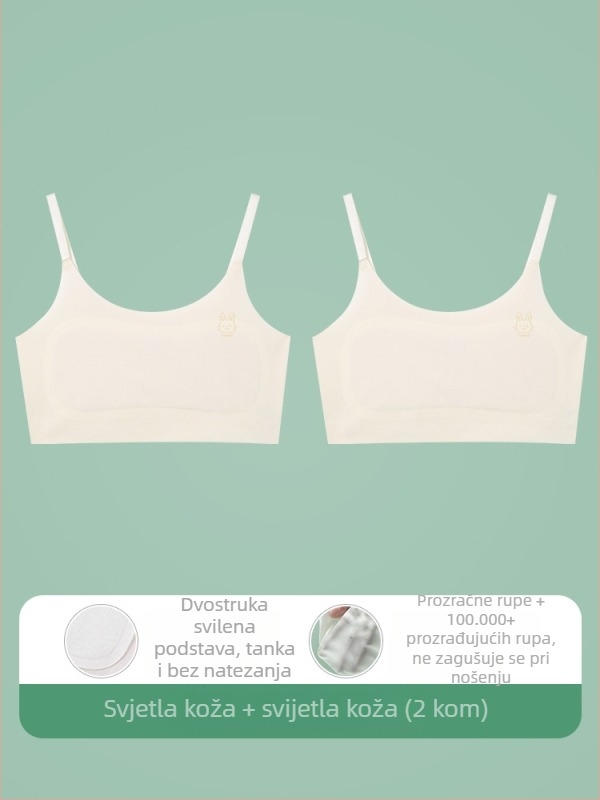 Potkošulja-vest za djevojčice 9–13 godina, najlon materijal, podstava od spandeksa 30–50%, ultra-tanke oblikovane čašice s pamukom, naramenice s vezicama