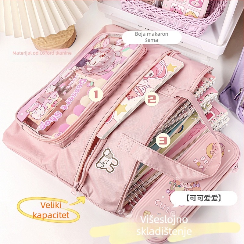 Torba za dopunske nastave za osnovnoškolce – karikaturni oblik, Oxford tkanina, zatvarač