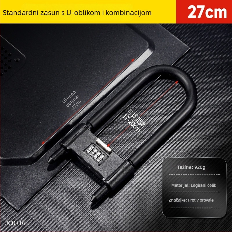 Kućna brava za staklena vrata s kodom i ključem, dvostruko otvaranje, ojačani cilindar klase Super C, kućište od aluminijske legure, debljina šipke brave 4 mm, razmak šipki 80 mm