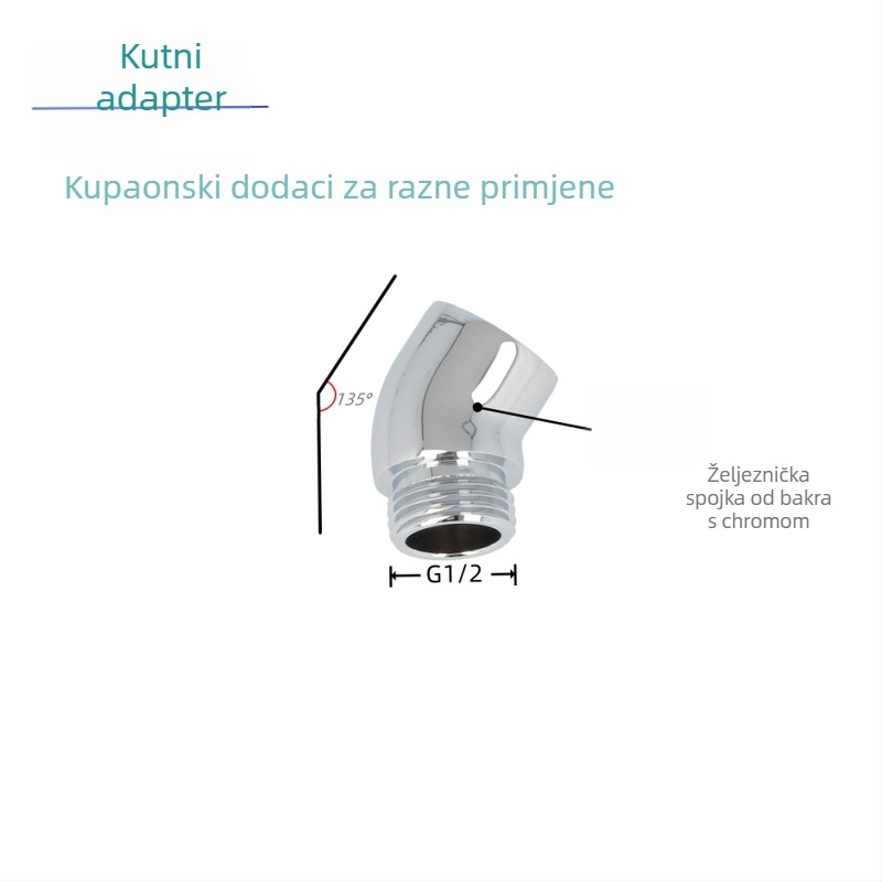 Adapter za tuš glavnu s 135° okretom, za ugrađenu instalaciju, elektroplating završna obrada, CUPC certifikat
