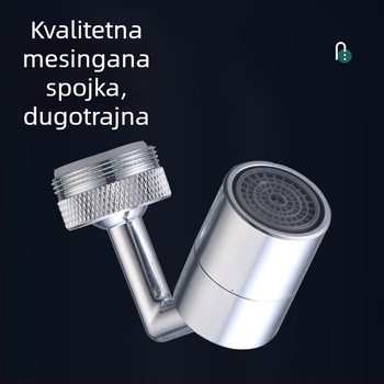 Kuhinjska glava prskalice s univerzalnim mlazom, vanjsko produženje, L-oblik 720° rotacije, bakar, elektroplaka, jednostavna ugradnja zavrtanjem, upravljanje jednim ručnim