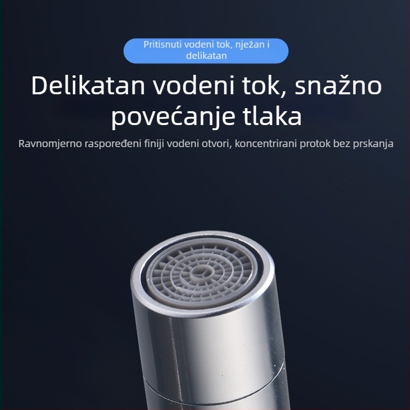 Kuhinjska glava prskalice s univerzalnim mlazom, vanjsko produženje, L-oblik 720° rotacije, bakar, elektroplaka, jednostavna ugradnja zavrtanjem, upravljanje jednim ručnim