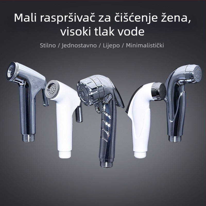 ABS elektroplatirani tuš pištolj za WC, prijenosni ručni bidet, kišna mlaznica, model FXQ-001, spiralna ugradnja, injekcijsko oblikovanje