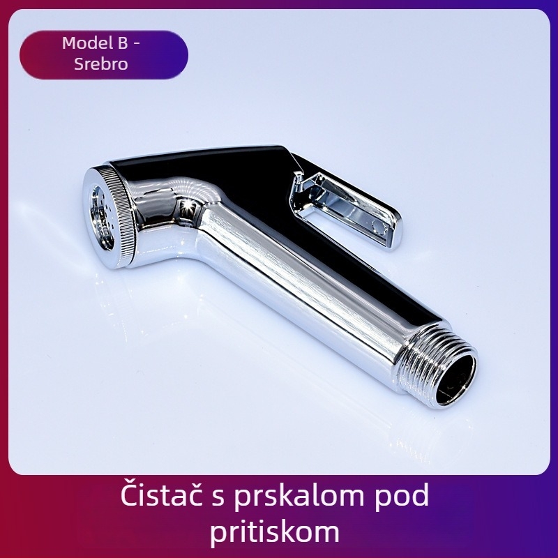 ABS elektroplatirani tuš pištolj za WC, prijenosni ručni bidet, kišna mlaznica, model FXQ-001, spiralna ugradnja, injekcijsko oblikovanje