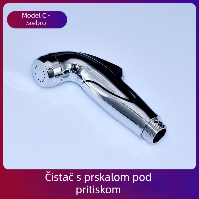 ABS elektroplatirani tuš pištolj za WC, prijenosni ručni bidet, kišna mlaznica, model FXQ-001, spiralna ugradnja, injekcijsko oblikovanje