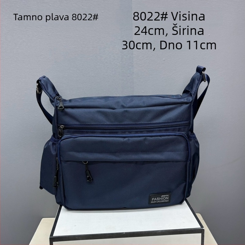 Muška crossbody torba od Oxford platna, gradski jednostavan stil, prozračna podstava od poliestera, jednobojni uzorak, za svakodnevnu upotrebu