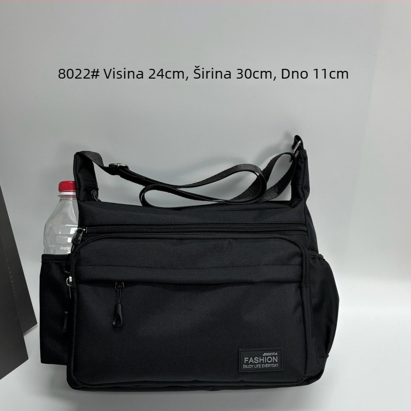 Muška crossbody torba od Oxford platna, gradski jednostavan stil, prozračna podstava od poliestera, jednobojni uzorak, za svakodnevnu upotrebu