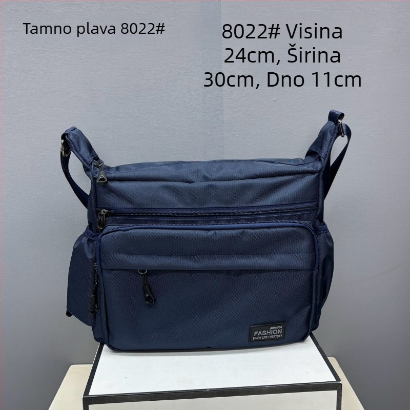 Muška crossbody torba od Oxford platna, gradski jednostavan stil, prozračna podstava od poliestera, jednobojni uzorak, za svakodnevnu upotrebu