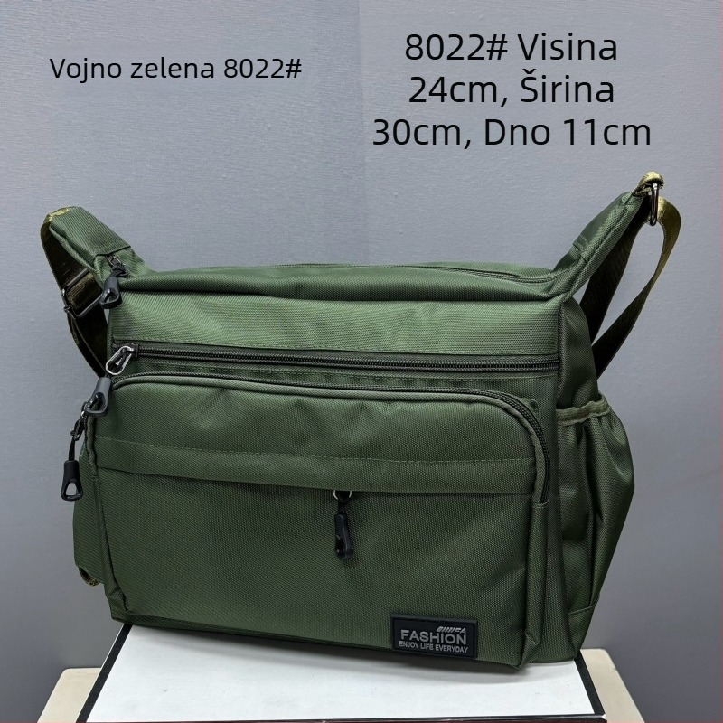 Muška crossbody torba od Oxford platna, gradski jednostavan stil, prozračna podstava od poliestera, jednobojni uzorak, za svakodnevnu upotrebu