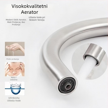 Izvlačni kuhinjski faucet, toplu i hladnu vodu, 3-u-1 pročišćena voda, tijelo od mesinga, keramički disk ventil