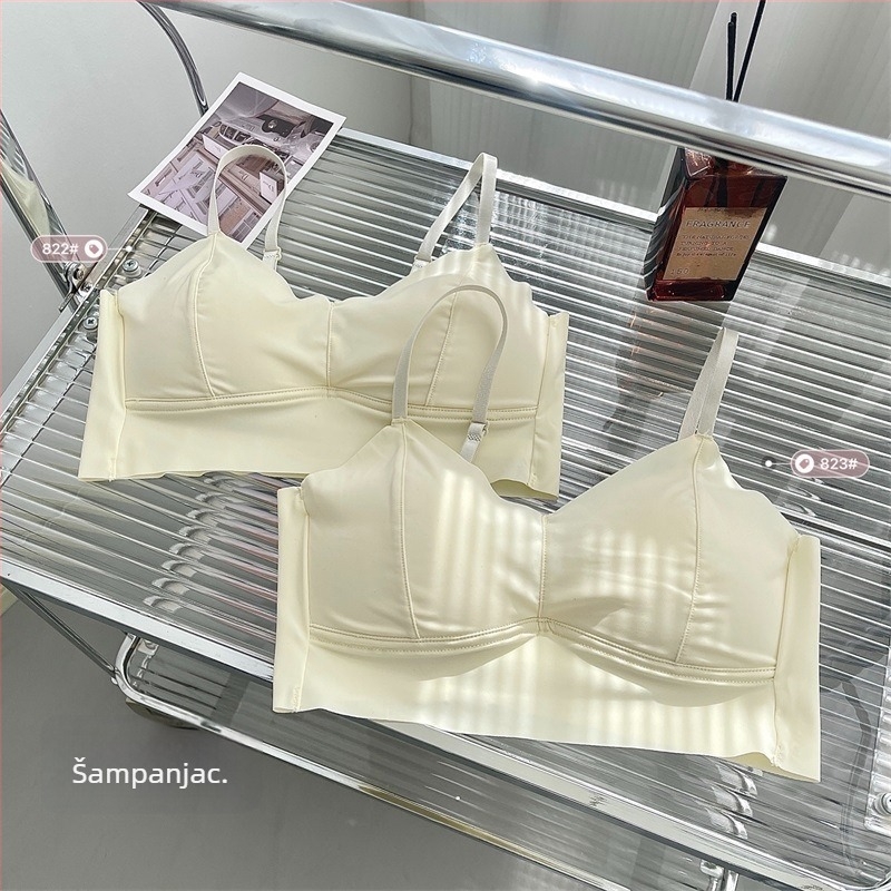 Kamisola Ice Silk s U-oblikom leđa, bežične, fiksne trokutične čašice, srednji oblik čašice, najlon tkanina