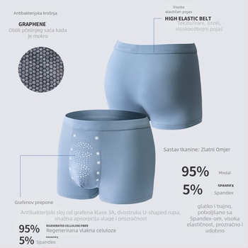 Muške bokserice od modalnog materijala – bešivne, antibakterijske, srednja visina struka, podstava od modalnog materijala