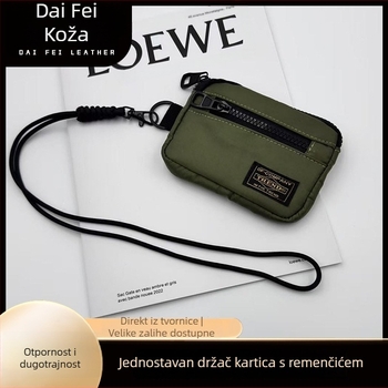 Mini novčanik za kovanice i kartice s naramenicom – najlon, uzorak slovo, Unisex, Princess diana leather goods, gradski minimalistički stil, organizator slušalica i ključeva