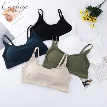 Ženski bešrameni bežični grudnjak za jogu s preklopom preko prsa, prozračan Ice Silk materijal, 3/4 košarica s tankim oblikom, lijep leđa, inspiriran korejskim/japanskim stilom