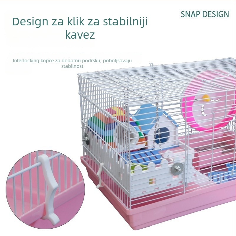 Metalni kavez za hamstere – pravokutnog oblika, prozračan, lako za čišćenje