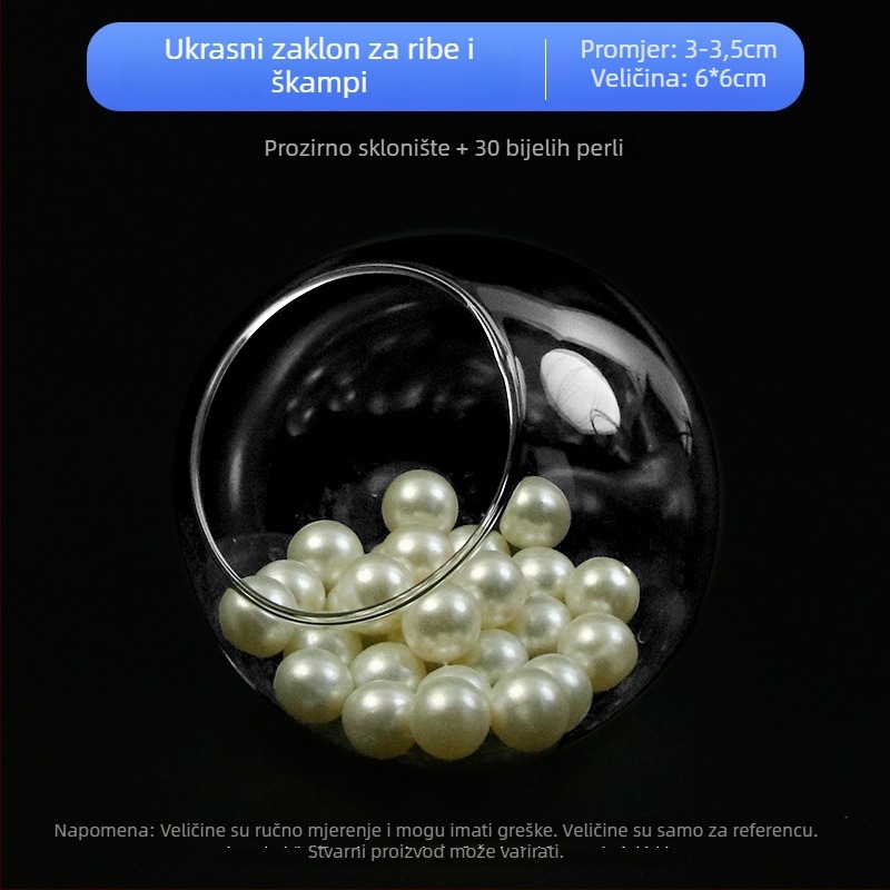 Set ukrasa za akvarijsku scenu — staklena konstrukcija; okrugli stil; za promatranje i skrivanje; pribor za akvarij