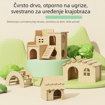 Drvena kućica za hamstere • Namijenjena za hamstere • Materijal: drvo • Nije uvezeno