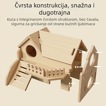 Drvena kućica za hamstere • Namijenjena za hamstere • Materijal: drvo • Nije uvezeno