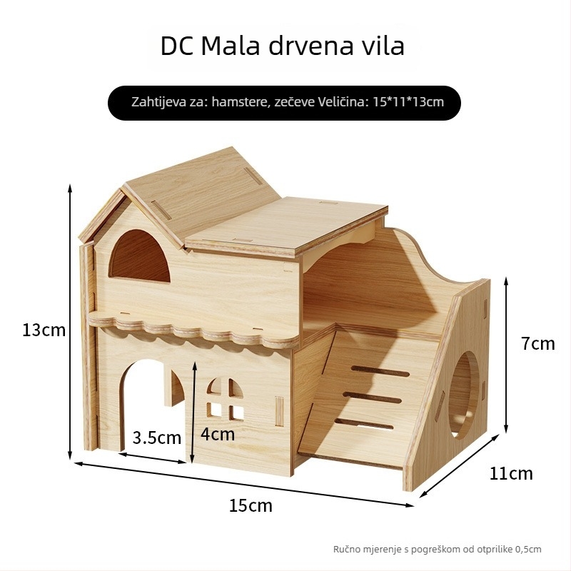 Drvena kućica za hamstere • Namijenjena za hamstere • Materijal: drvo • Nije uvezeno