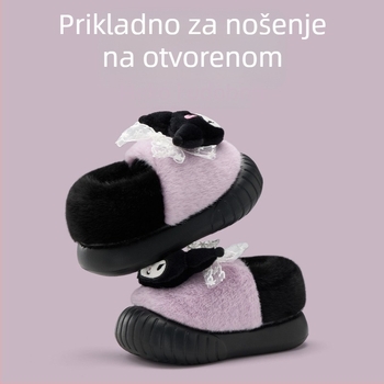Lidani dječje pamučne papuče, unisex, cartoon motiv, gornji dio od tekstila, EVA potplat, debeli dizajn, za jesen-zimu 2025