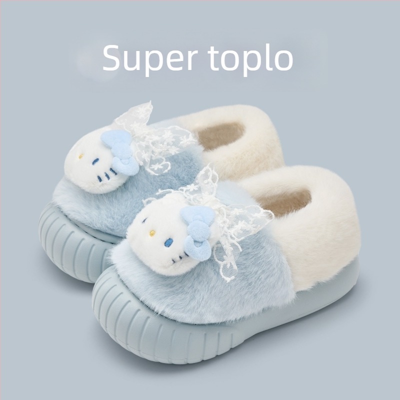Lidani dječje pamučne papuče, unisex, cartoon motiv, gornji dio od tekstila, EVA potplat, debeli dizajn, za jesen-zimu 2025