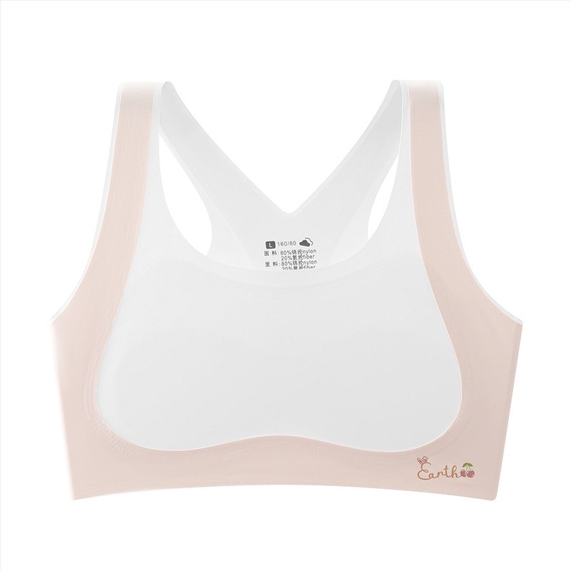 Ženski top-šušnja u stilu veste, Ice Silk materijal, 80–90% najlona, potpuno čašice, tanak kalup, prozračan, upija znoj, udoban, sladak stil, za uzrast 7–12