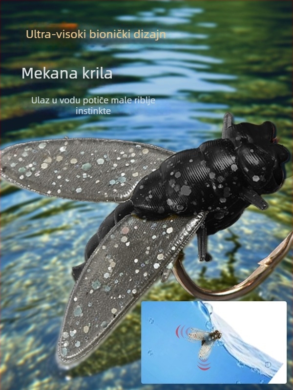 Set žičanih udica za muhe, 16 udica, anti-zamotavanje, Caddis mamac