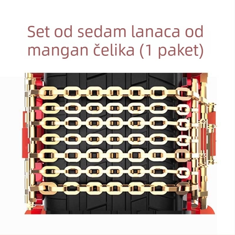 Tian-oblika anti-slip lanac za automobil – čelik, universalni, odgovara gumama 165–275, za osobna vozila, SUV-ove, terenaca i komercijalna vozila; težina 3–13 kg
