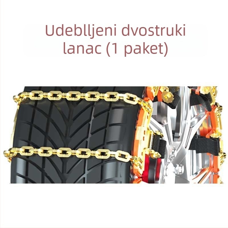 Tian-oblika anti-slip lanac za automobil – čelik, universalni, odgovara gumama 165–275, za osobna vozila, SUV-ove, terenaca i komercijalna vozila; težina 3–13 kg