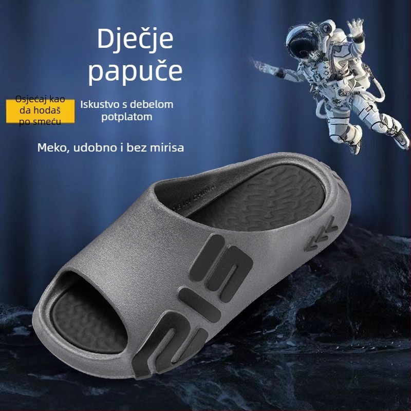 Dječje EVA flip-flopice s uzorkom slova, unisex, za uzrast 6–12 godina, prozračne, kontrola mirisa