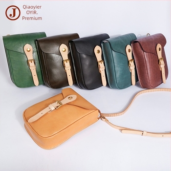 Ženska crossbody torbica od prave kože, Messenger stil, magnetsko zatvaranje, džep za mobitel, gornji sloj teleće kože
