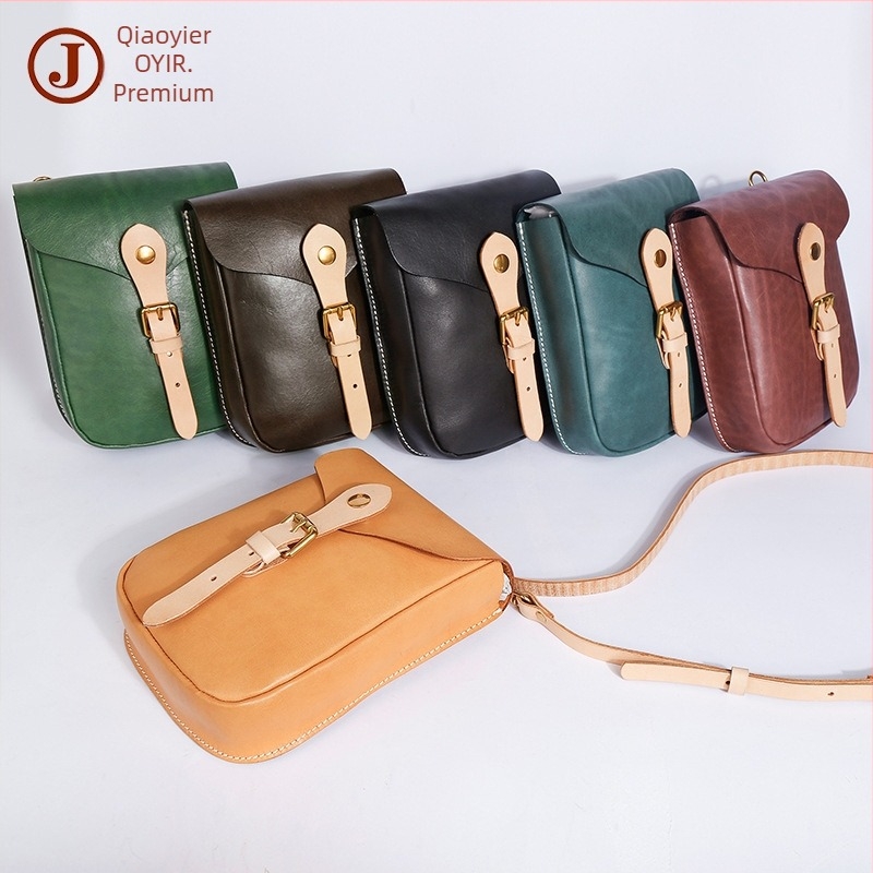 Ženska crossbody torbica od prave kože, Messenger stil, magnetsko zatvaranje, džep za mobitel, gornji sloj teleće kože