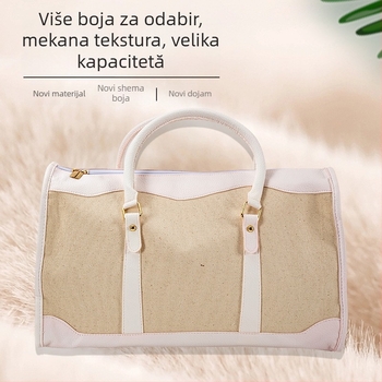 Platnena tote torba za poslovna putovanja, kvadratnog oblika, zatvaranje na zip i unutarnja zip torbica