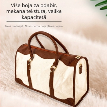 Platnena tote torba za poslovna putovanja, kvadratnog oblika, zatvaranje na zip i unutarnja zip torbica