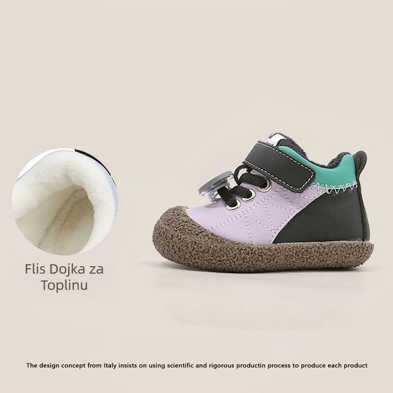 Dječje cipele za učenje hodanja s mekim potplatom, protiv klizanja, platnene, Velcro kopčanje, za proljeće i jesen, unisex