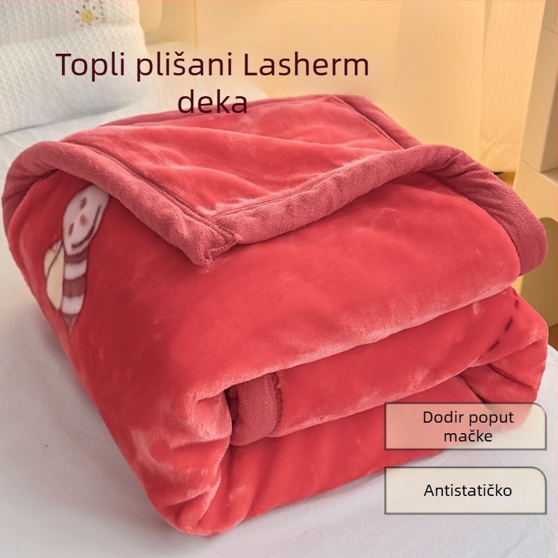 Raschel pliš deka, crtani uzorak, za sve sezone, za uzrast 1–12 godina, težina 1500–2000 g, fakultetski stil